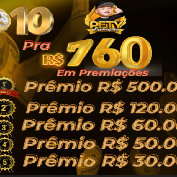 R$10 para R$ 760 em Prêmio 